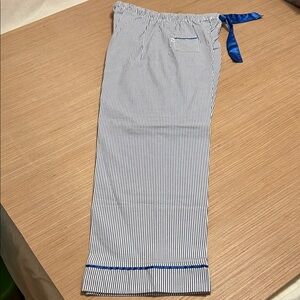 Women’s Pin Striped Blue &White Lounge Pants Size L  NWOT